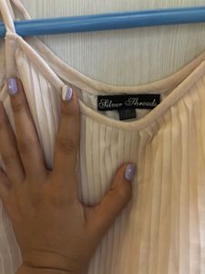 Cute Beige Tassel Top