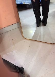 Black Leather Knee High Boots