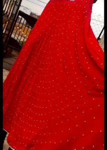 Red heavy Handwork Sharara Set Full Zircon Work