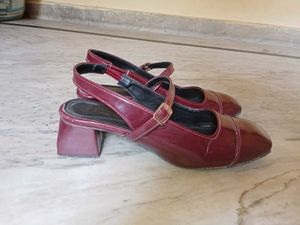 Burgundy Mary Jane Heels
