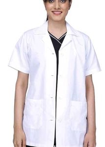 White Short Sleeve Lab Coat