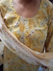 Yellow Printed Salwar Kameez Women 4xl Dress