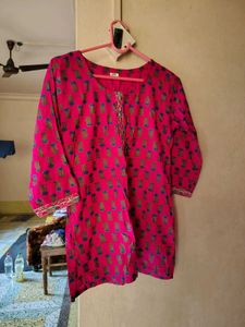 Printed Pink Kurta