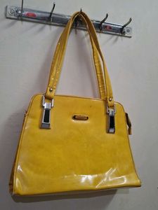 Yellow Handbag with Pockets
