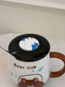 Bear Cub Mug with Lid and Spoon