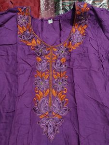 Purple Kurti Embroidered