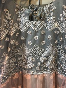 Elegant Grey Embroidered Dress