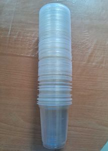 Transparent disposable water / juice glasses