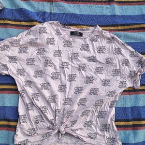 pastel pink crop tee