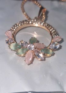 New Floral Crescent Necklace
