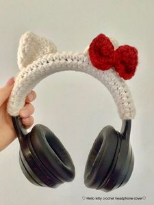 Crochet Cat Headphone Covers