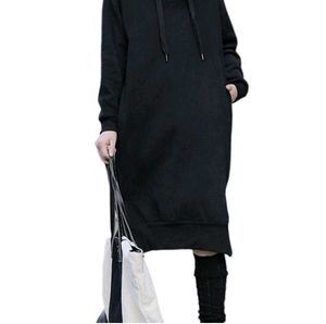 Black Warm Hoodie Dress