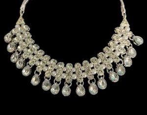 Silver Colour Necklace With Earrings And Mangtika