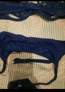Navy Lace Lingerie Set