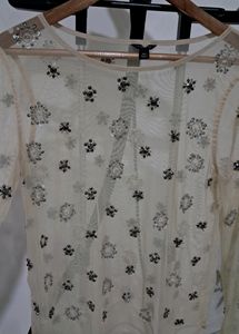 Beaded Mesh Top