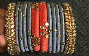 Handmade Silk Thread Bangles Set