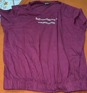 Round Neck T-shirt With Elastic Edges