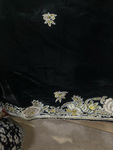 Black Velvet Embroidered Fabric