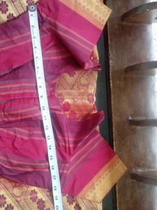 Maroon &amp; Gold Patterned Saree