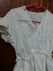 White Peplum Top