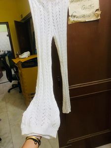 White Trendy Crochet Pants