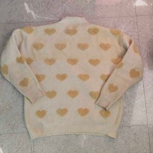 Pintresty Heart Print Knit Sweater(oversize)