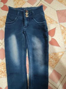 High-Waisted Denim Jeans