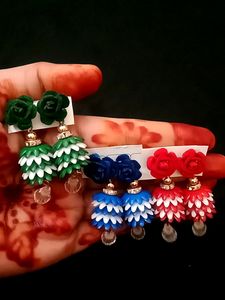 Colorful Flower Jhumka Earrings