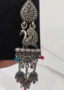Peacock Jhumka Earrings
