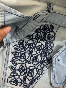 Denim Embroidery Shirt Women