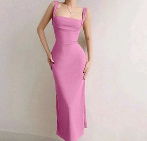 Pink Strapped Maxi Dress