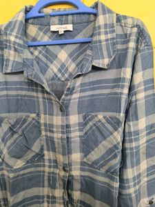 Blue Plaid Button-Down Shirt