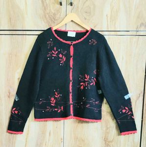 Floral Cardigan Sweater size-36