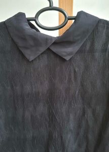 Sheer Black Blouse with Peter Pan Collar