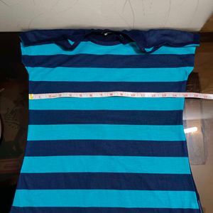 🛍️ Blue &amp; Turquoise Striped Tee ⭐⭐⭐⭐⭐