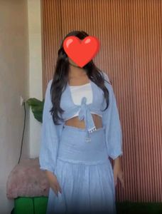 Chic Blue Two-Piece Set