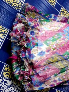 Jimmy Silk Gown With Rich Multi Print work