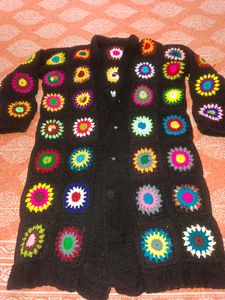 Hand Made Beautiful Multi Colour Woolen Jacket
