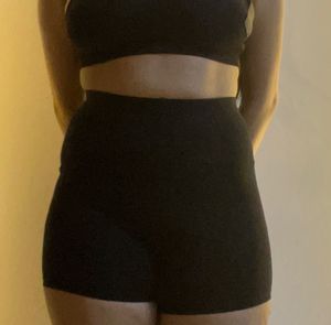 Black Tummy Tucking Cycling Shorts