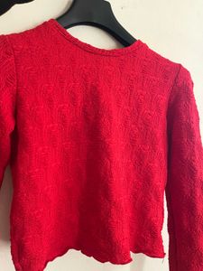 Red Textured Top