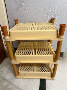 Beige 3-Tier Storage Rack