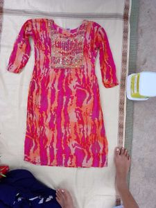Pink &amp; Orange Embellished Tunic