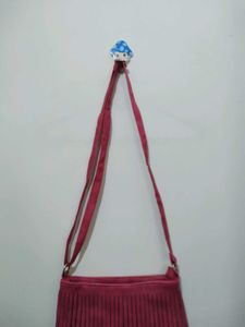 Hot pink Fringe Sling Bag