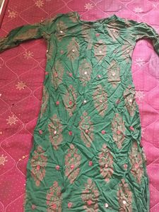 Green Printed Kurta