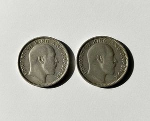 1910 Half Rupee India Coins (2)pcs