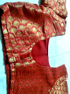Elegant Red &amp; Gold Sari Fabric