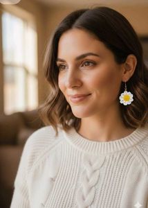 Daisy Crochet Earrings