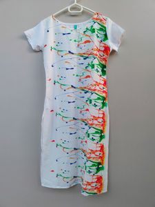 White Paint Splatter Printed Kurta