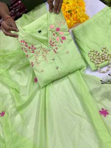 Green Pure Mal Cotton Suit Set
