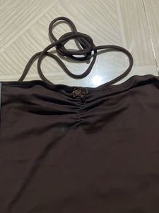 Revolte Brown Halter Top